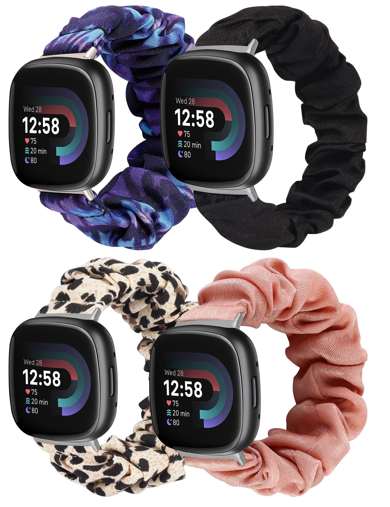 Correa Fitbit Versa 3 Pulsera Scrunchie Azul