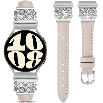 20mm Celtic Knot Leather Band for Samsung Galaxy Watch 7/6/5/4/3/FE/6 Classic/5 Pro/4 Classic/Active 2