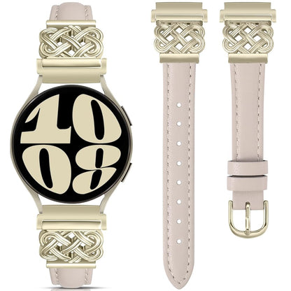 20mm Celtic Knot Leather Band for Samsung Galaxy Watch 7/6/5/4/3/FE/6 Classic/5 Pro/4 Classic/Active 2