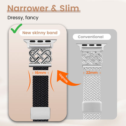 Thin Braided Magnetic Band for Apple Watch Band | Slim Celtic Metal Stretchy Strap