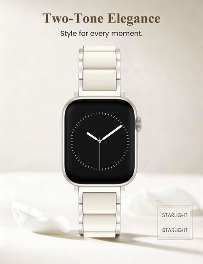 Silicone Metal Pretty Strap for Apple Watch Band | Stainless Steel Chain Link Bracelet