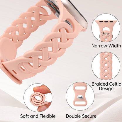 4 Pack Braided Silicone Bands for Apple Watch Band | Celtic Thin Lace Sport Strap