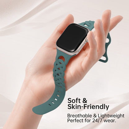 4 Pack Braided Silicone Bands for Apple Watch Band | Celtic Thin Lace Sport Strap