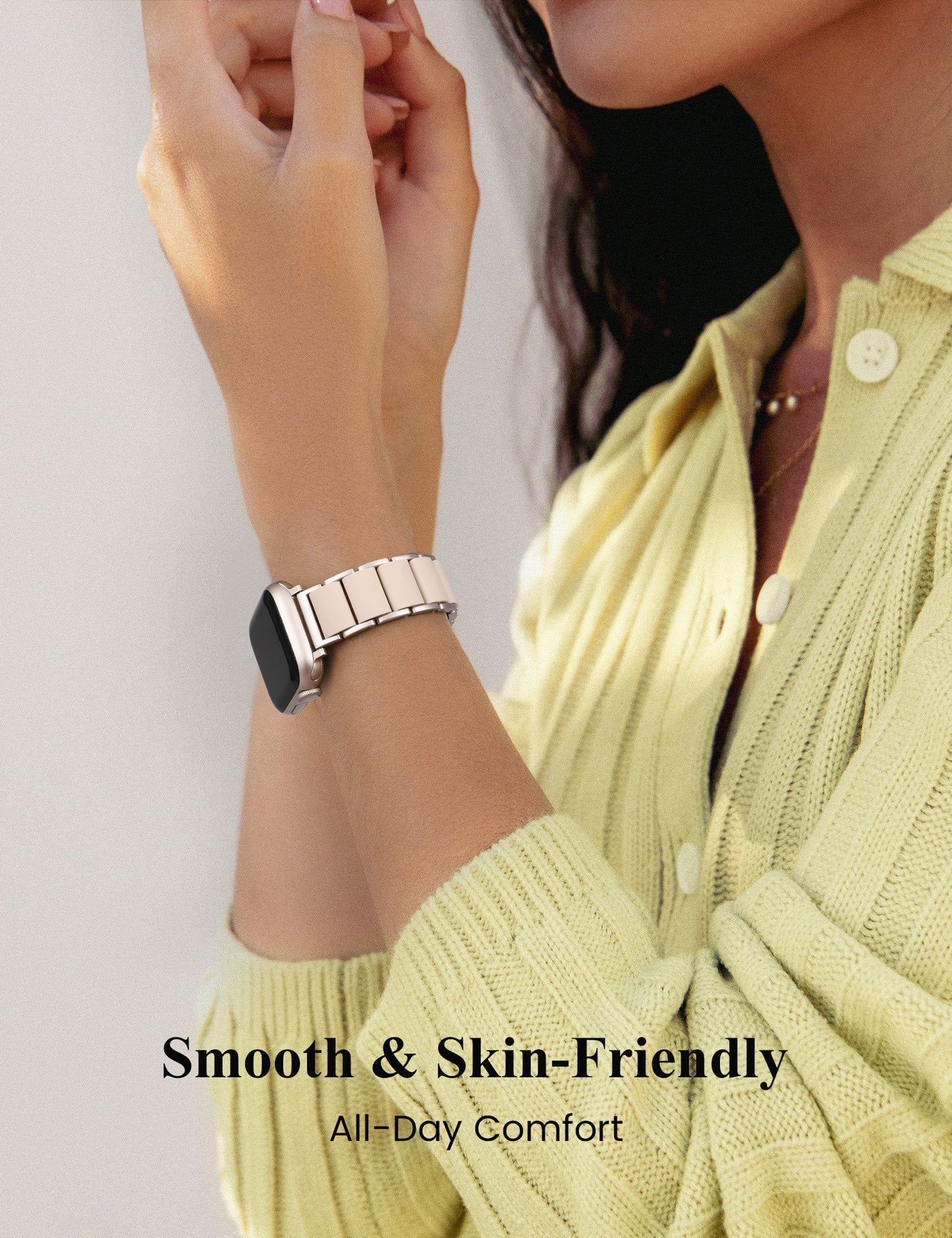 Silicone Metal Pretty Strap for Apple Watch Band | Stainless Steel Chain Link Bracelet