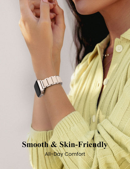 Silicone Metal Pretty Strap for Apple Watch Band | Stainless Steel Chain Link Bracelet