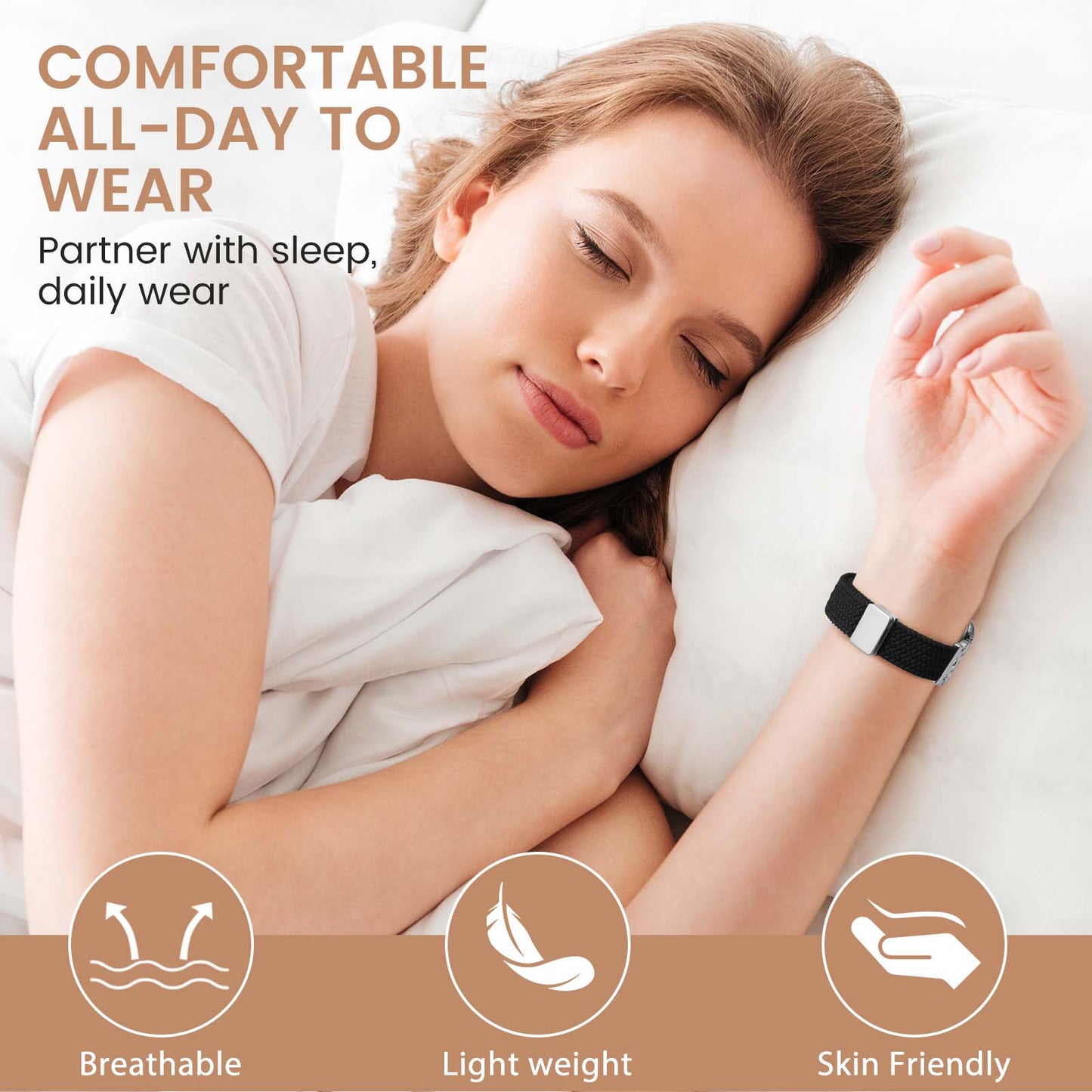 Thin Braided Magnetic Band for Apple Watch Band | Slim Celtic Metal Stretchy Strap