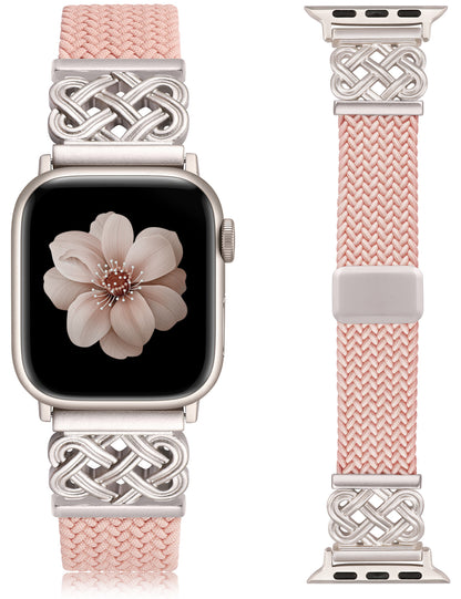 Braided Magnetic Band for Apple Watch Band | Celtic Knot Stretchy Nylon Woven Strap