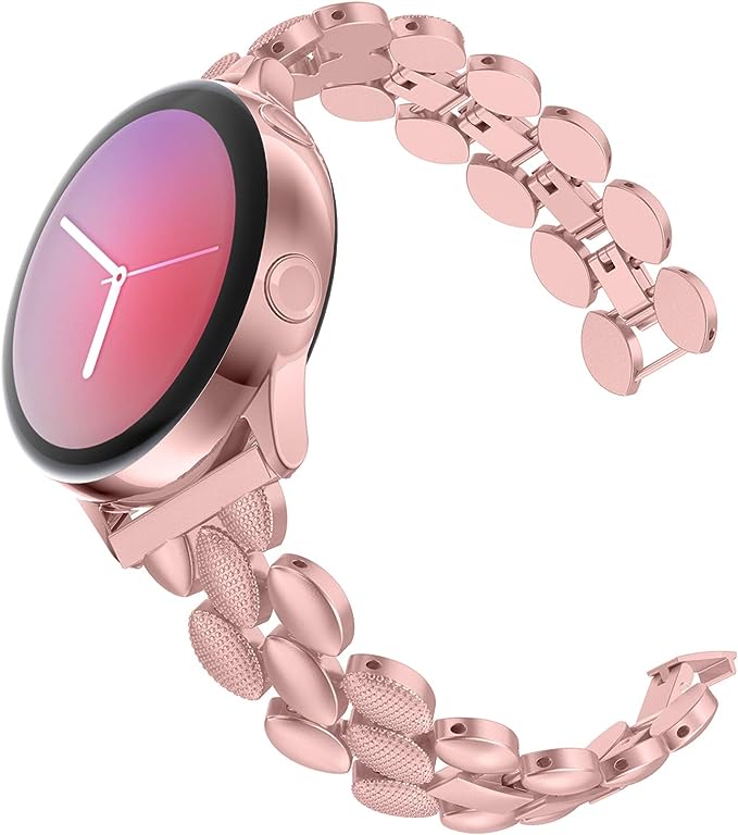 TOYOUTHS Compatible with Samsung Galaxy Watch 6/5/5 Pro/Watch 4 40mm 44mm/Watch 4 Classic 42mm 46mm/Watch 3 41mm/Active 2 Band Women, 20mm Dressy Metal Bracelet Strap for Garmin Vivoactive 3
