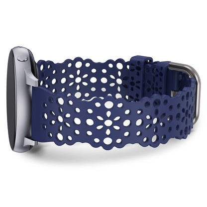 TOYOUTHS 20mm Lace Silicone Band Compatible with Samsung Galaxy Watch 4 40mm 44mm/Active 2 40mm 44mm/Watch 4 Classic 42mm 46mm/Active 40mm/Watch 3 41mm, Women Soft Hollow-Out Watch Strap Replacement