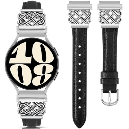 TOYOUTHS Celtic Knot Leather Band Compatible with Samsung Galaxy Watch 7 6 5 4 FE 40mm 44mm/Watch 6 Classic/Watch 5 Pro/Watch 4 Classic/Active 2/Watch 3 41mm Women, 20mm Slim Dressy Leather Strap