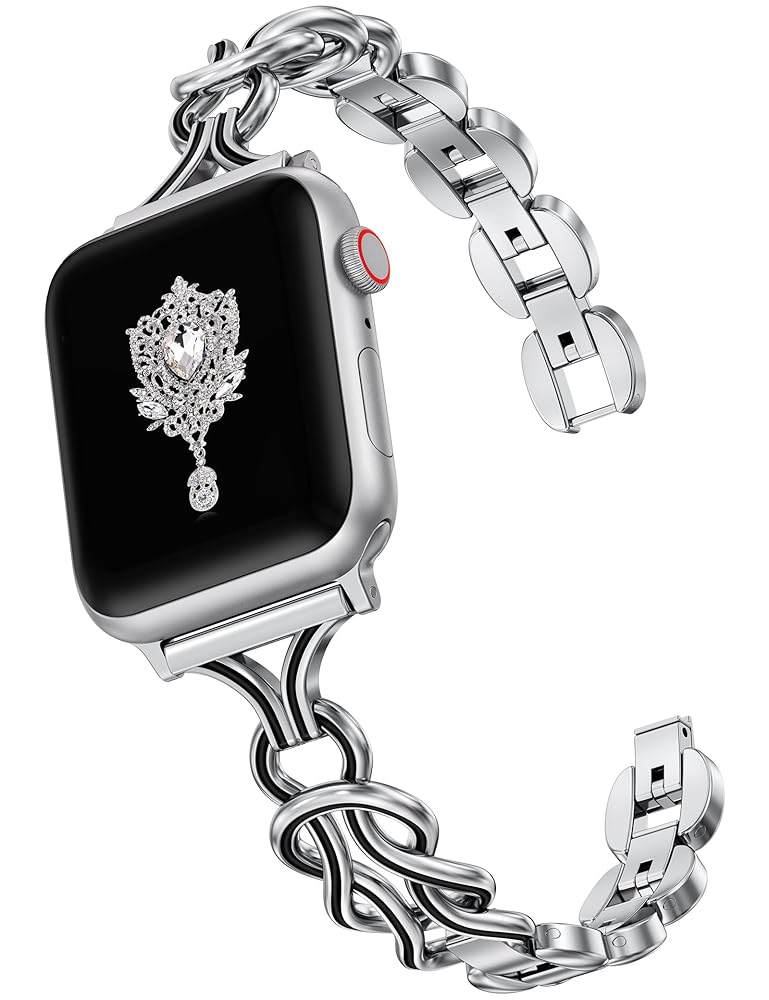 TOYOUTHS Celtic Bracelet Compatible with Apple Watch Bands 38/40/41/42/44/45/46/49mm Women, Dressy Chain Stainless Steel Metal Jewelry Link Strap for iWatch Series 11 10 9 8 7 6 5 4 SE/Ultra 3 2 1