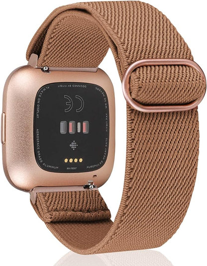 TOYOUTHS Compatible with Fitbit Versa/Versa 2 Bands for Women Men Adjustable Elastic Nylon Fabric Strap Replacement for Versa Lite Edition Stretchy Solo Loop Bracelet Wristband Accessories