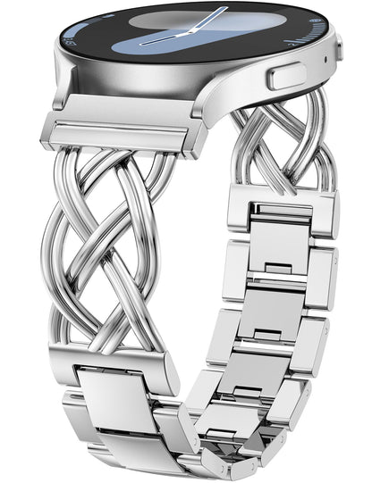 20mm Celtic Knot Chain Metal Bracelet for Samsung Galaxy Watch 7/6/5/4/3/FE/6 Classic/5 Pro/4 Classic/Active 2