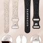 TOYOUTHS 2 Pack Compatible with Fitbit Versa 2/Versa Lite/Versa Watch Bands for Women Floral Engraved Soft Silicone Dressy Embossed Flower Strap Replacement Versa 2 Special Edition Bracelet Wristband