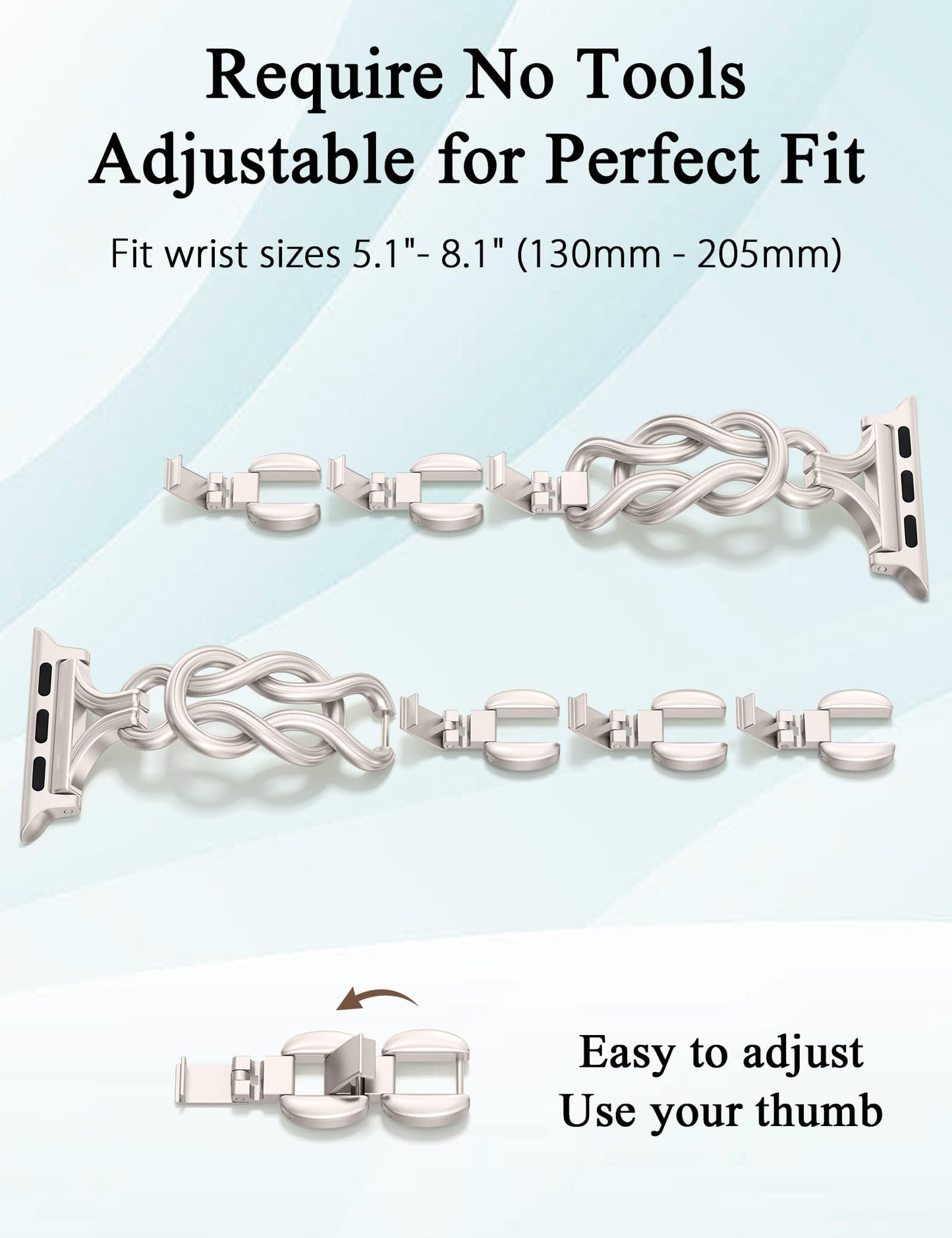 TOYOUTHS Celtic Bracelet Compatible with Apple Watch Bands 38/40/41/42/44/45/46/49mm Women, Dressy Chain Stainless Steel Metal Jewelry Link Strap for iWatch Series 11 10 9 8 7 6 5 4 SE/Ultra 3 2 1