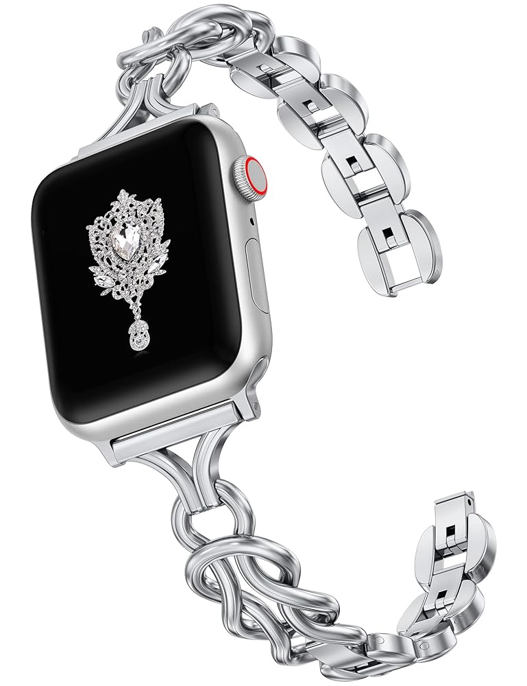TOYOUTHS Celtic Bracelet Compatible with Apple Watch Bands 38/40/41/42/44/45/46/49mm Women, Dressy Chain Stainless Steel Metal Jewelry Link Strap for iWatch Series 11 10 9 8 7 6 5 4 SE/Ultra 3 2 1