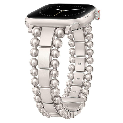 Beaded Bracelet for Apple Watch Bands | Dressy Stainless Steel Metal Elegant Jewelry Strap