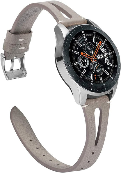 TOYOUTHS Compatible with Samsung Galaxy Watch 6/5/5 Pro/Watch 4 40mm 44mm/Watch 4 Classic 42mm 46mm/Watch 3 41mm/Active 2 Band Women Men, 20mm Leather Strap Wristband for Garmin Vivoactive 3