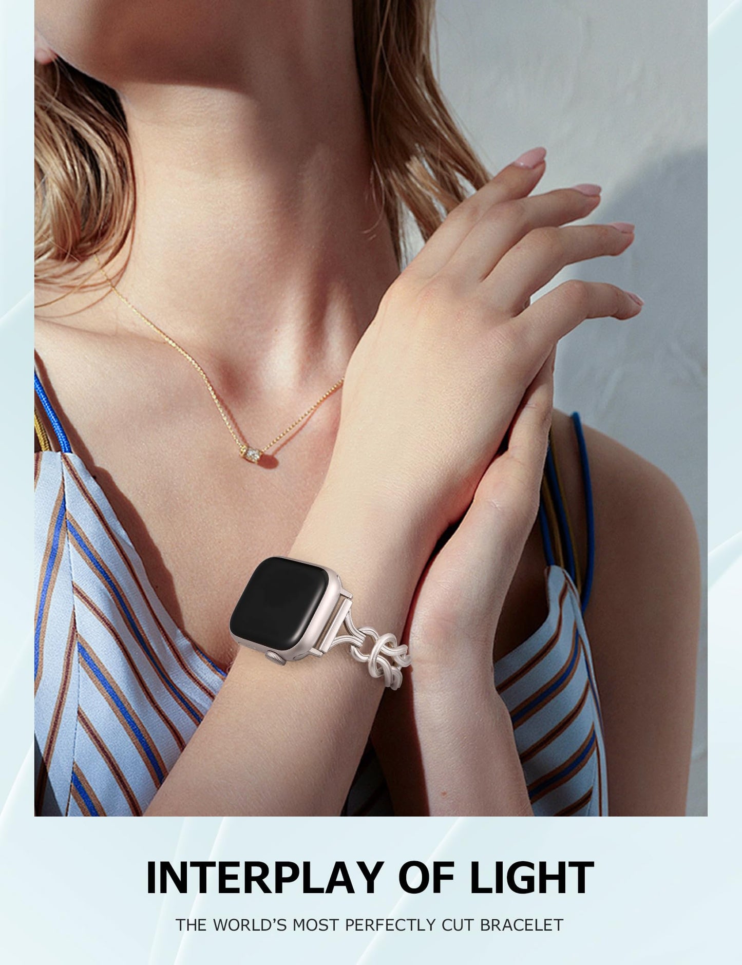 TOYOUTHS Celtic Bracelet Compatible with Apple Watch Bands 38/40/41/42/44/45/46/49mm Women, Dressy Chain Stainless Steel Metal Jewelry Link Strap for iWatch Series 11 10 9 8 7 6 5 4 SE/Ultra 3 2 1