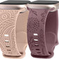 TOYOUTHS 2 Packs Floral Engraved Band Compatible with Apple Watch Band 41mm 40mm 38mm 45mm 44mm 42mm 49mm Women, Silicone Henna Dandelion Cute Strap for iWatch Series Ultra 2/9/8/7/SE/6/5/4/3/2/1