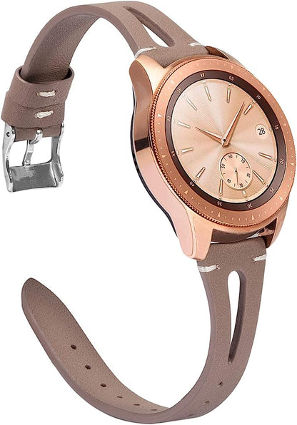 TOYOUTHS Compatible with Samsung Galaxy Watch 6/5/5 Pro/Watch 4 40mm 44mm/Watch 4 Classic 42mm 46mm/Watch 3 41mm/Active 2 Band Women Men, 20mm Leather Strap Wristband for Garmin Vivoactive 3