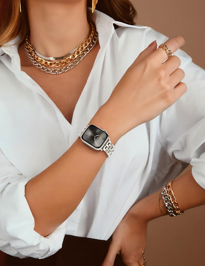 Designer Vintage Bracelet for Apple Watch Band | Stainless Steel Luxury Metal Strap