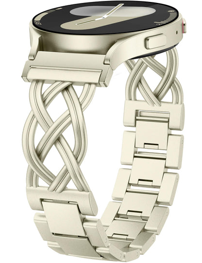 20mm Celtic Knot Chain Metal Bracelet for Samsung Galaxy Watch 7/6/5/4/3/FE/6 Classic/5 Pro/4 Classic/Active 2