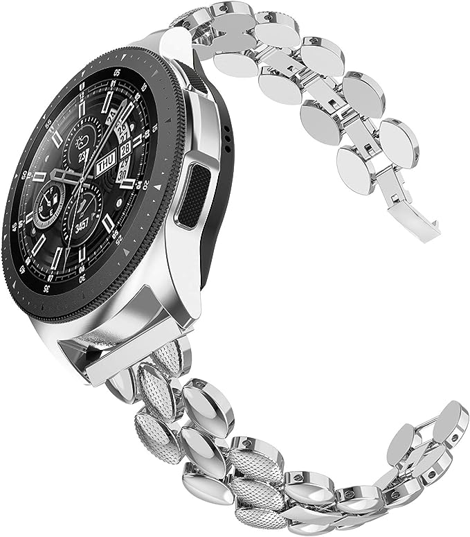 TOYOUTHS Compatible with Samsung Galaxy Watch 6/5/5 Pro/Watch 4 40mm 44mm/Watch 4 Classic 42mm 46mm/Watch 3 41mm/Active 2 Band Women, 20mm Dressy Metal Bracelet Strap for Garmin Vivoactive 3