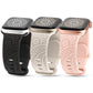 TOYOUTHS 3-Pack Compatible with Apple Watch Band 38mm 40mm 41mm Women Soft Silicone Laser Engraved Boho Floral Bracelet Sport Straps for iWatch Series 9 8 7 6 5 4 3 2 1 SE