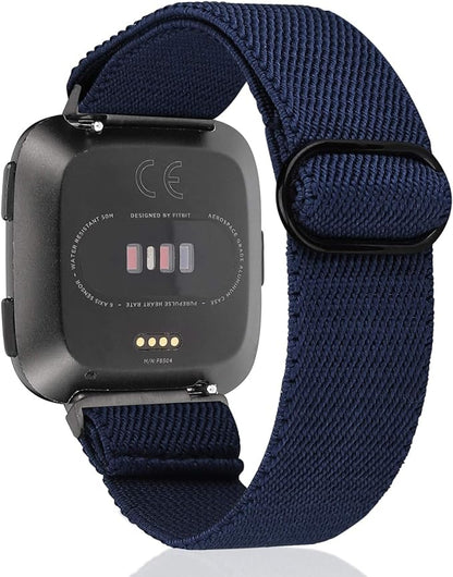 TOYOUTHS Compatible with Fitbit Versa/Versa 2 Bands for Women Men Adjustable Elastic Nylon Fabric Strap Replacement for Versa Lite Edition Stretchy Solo Loop Bracelet Wristband Accessories