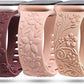 TOYOUTHS 3 Pack Floral Embossed Bands Compatible with Apple Watch Band 38/40/41/42/44/45/49mm Women, Engraved Soft Silicone 3D Flower Cute Dressy Straps for iWatch Series 9/SE/Ultra/8/7/6/5/4/3/2/1