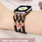 TOYOUTHS Floral Bracelet Compatible with Apple Watch Band 42/41/40/38mm Women, Boho Beaded Braided Slim Elastic Stretchy Solo Loop Dressy Nylon Strap for iWatch Series 10/9/SE/8/7/6/5/4/3/2/1