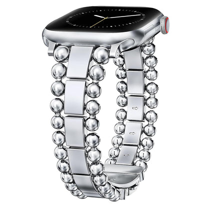 Beaded Bracelet for Apple Watch Bands | Dressy Stainless Steel Metal Elegant Jewelry Strap