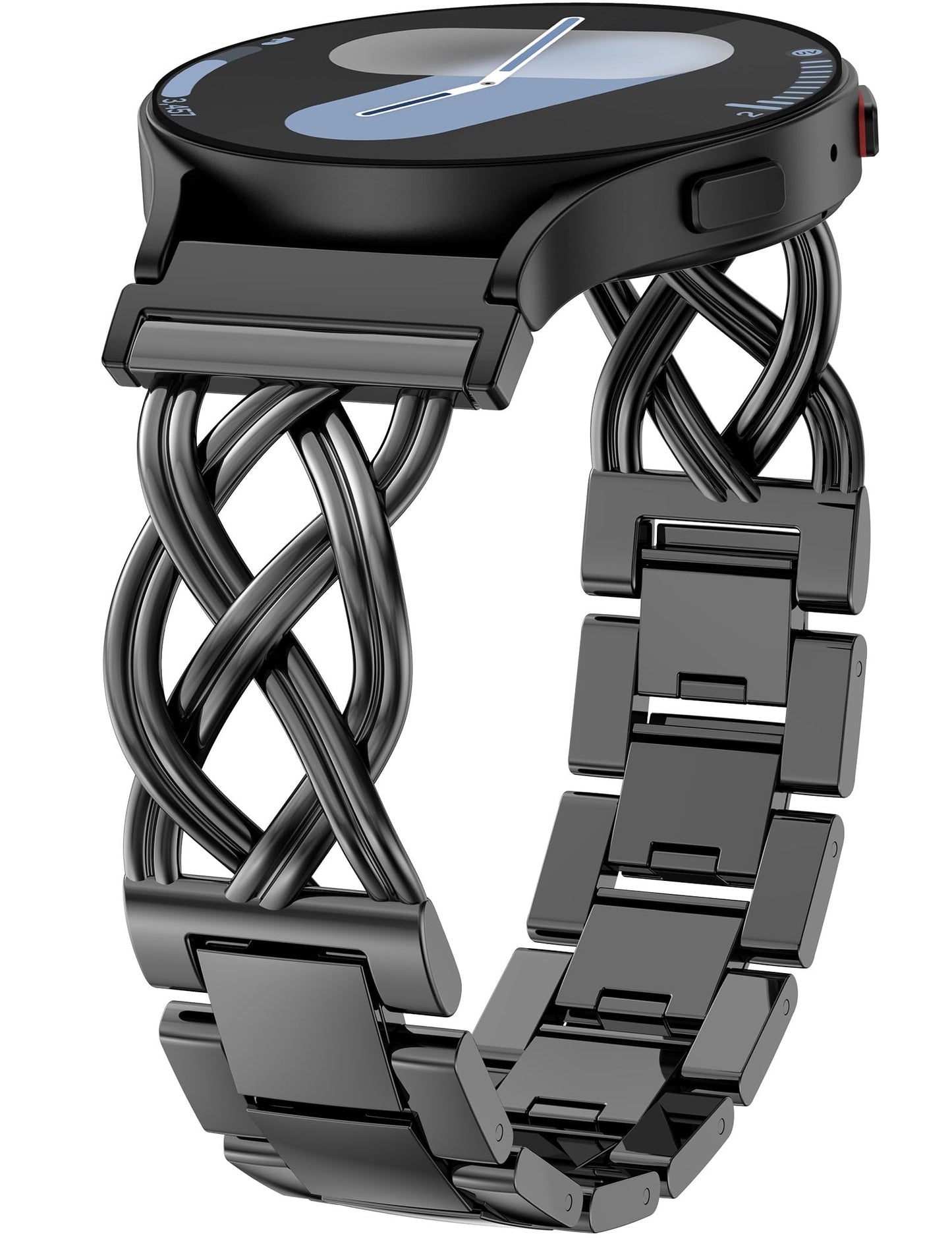 TOYOUTHS Celtic Knot Chain Bracelet Compatible with Samsung Galaxy Watch 7 6 5 4 FE 40mm 44mm/Watch 6 4 Classic/5 Pro/3 41mm/Active 2 Women, 20mm Dressy Stainless Steel Band Metal Jewelry Link Strap