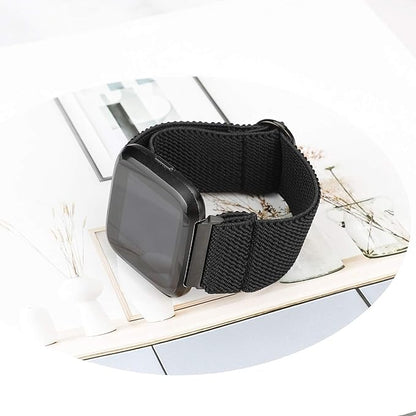TOYOUTHS Compatible with Fitbit Versa/Versa 2 Bands for Women Men Adjustable Elastic Nylon Fabric Strap Replacement for Versa Lite Edition Stretchy Solo Loop Bracelet Wristband Accessories