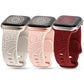 TOYOUTHS 3-Pack Compatible with Apple Watch Band 38mm 40mm 41mm Women Soft Silicone Laser Engraved Boho Floral Bracelet Sport Straps for iWatch Series 9 8 7 6 5 4 3 2 1 SE