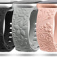 TOYOUTHS 3 Pack Floral Embossed Bands Compatible with Apple Watch Band 38/40/41/42/44/45/49mm Women, Engraved Soft Silicone 3D Flower Cute Dressy Straps for iWatch Series 9/SE/Ultra/8/7/6/5/4/3/2/1