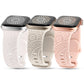 TOYOUTHS 3-Pack Compatible with Apple Watch Band 38mm 40mm 41mm Women Soft Silicone Laser Engraved Boho Floral Bracelet Sport Straps for iWatch Series 9 8 7 6 5 4 3 2 1 SE