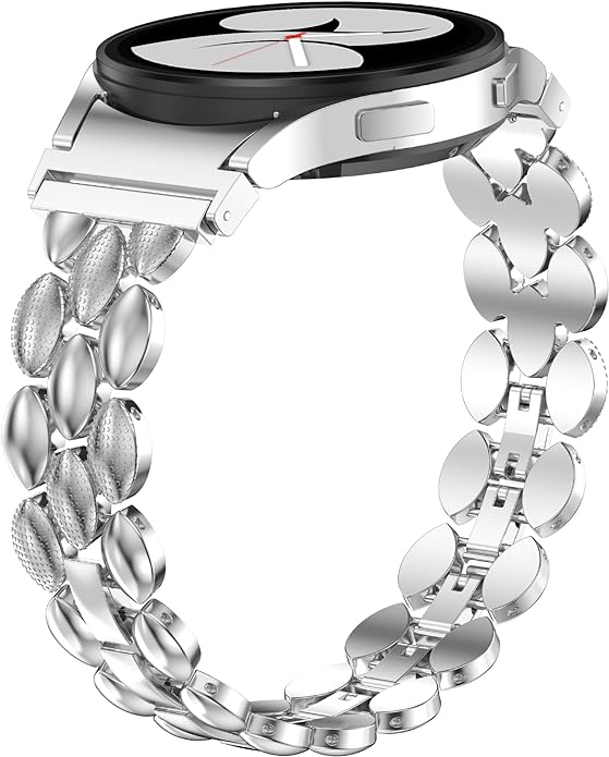 TOYOUTHS Compatible with Samsung Galaxy Watch 5 Pro Band 45mm/ Samsung Galaxy Watch 5 Band/Galaxy Watch 4 Band 40mm 44mm/ Galaxy Watch 4 Classic Bands 42mm 46mm for Women, Metal Bling Bracelet Strap
