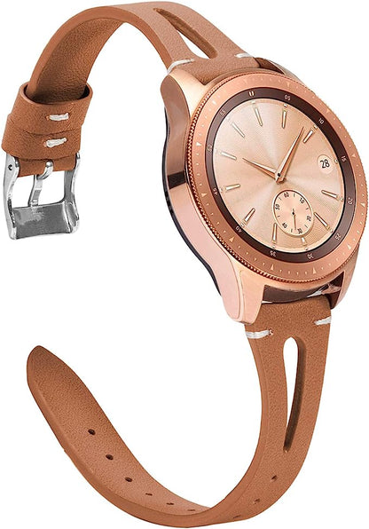 TOYOUTHS Compatible with Samsung Galaxy Watch 6/5/5 Pro/Watch 4 40mm 44mm/Watch 4 Classic 42mm 46mm/Watch 3 41mm/Active 2 Band Women Men, 20mm Leather Strap Wristband for Garmin Vivoactive 3