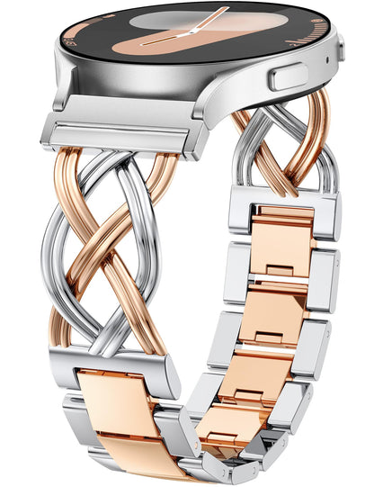 20mm Celtic Knot Chain Metal Bracelet for Samsung Galaxy Watch 7/6/5/4/3/FE/6 Classic/5 Pro/4 Classic/Active 2