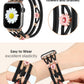 TOYOUTHS Floral Bracelet Compatible with Apple Watch Band 42/41/40/38mm Women, Boho Beaded Braided Slim Elastic Stretchy Solo Loop Dressy Nylon Strap for iWatch Series 10/9/SE/8/7/6/5/4/3/2/1