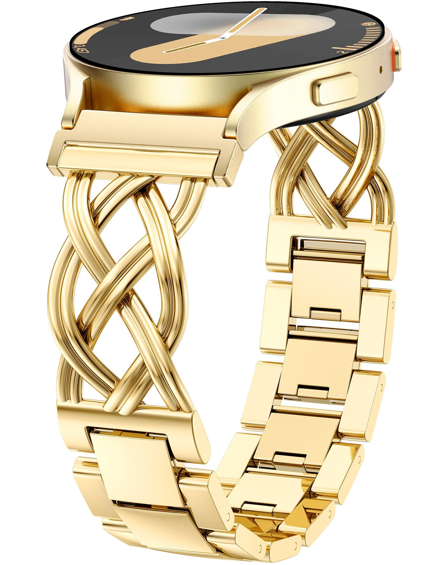 TOYOUTHS Celtic Knot Chain Bracelet Compatible with Samsung Galaxy Watch 7 6 5 4 FE 40mm 44mm/Watch 6 4 Classic/5 Pro/3 41mm/Active 2 Women, 20mm Dressy Stainless Steel Band Metal Jewelry Link Strap