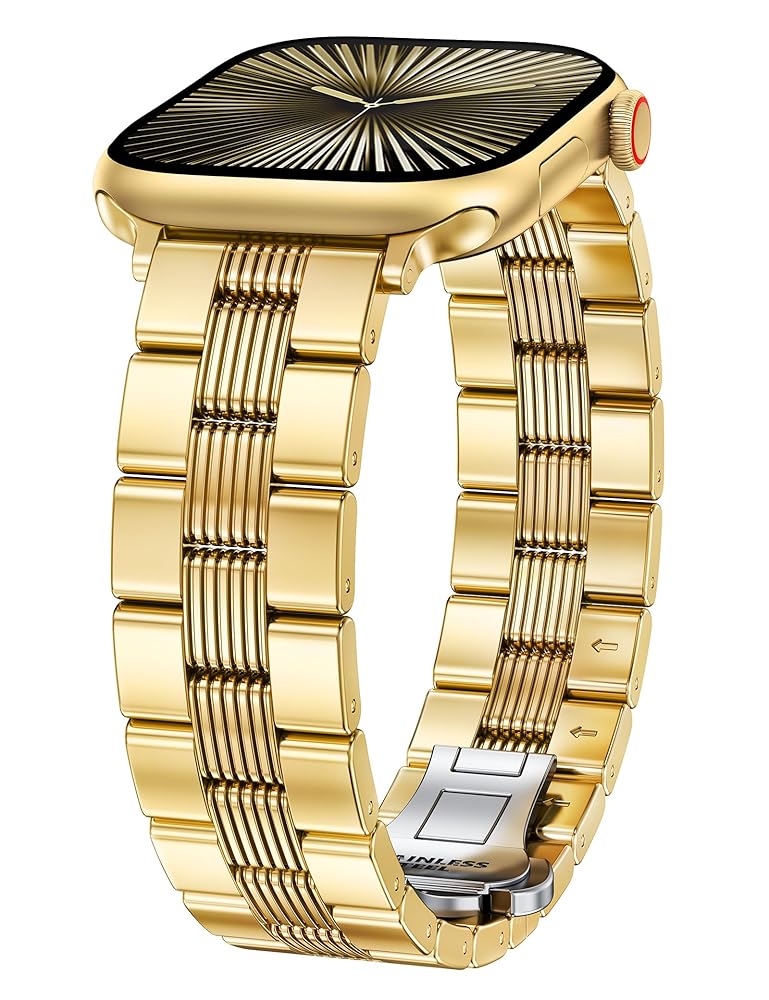 TOYOUTHS Mixed Metal Band Compatible with Apple Watch Bands 38/40/41/42/44/45/46/49mm Women Men, Formal Dressy Two-Tone Stainless Steel Classy Strap for iWatch Series 11 10 9 8 7 6 5 4 SE/Ultra 3 2 1