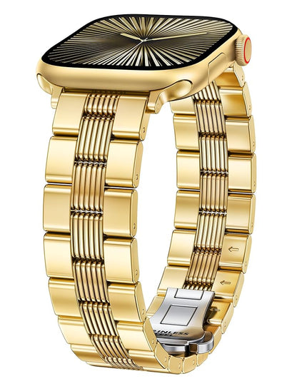 Two-Tone Metal Band for Apple Watch Band | Formal Dressy Stainless Steel Classy Strap