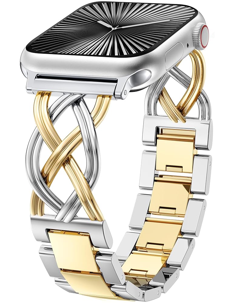 TOYOUTHS Celtic Bracelet Compatible with Apple Watch Bands 38/40/41/42/44/45/46/49mm Women, Dressy Stainless Steel Metal Fancy Nice Pretty Strap for iWatch Series 11 10 9 8 7 6 5 4 Ultra/SE 3 2 1