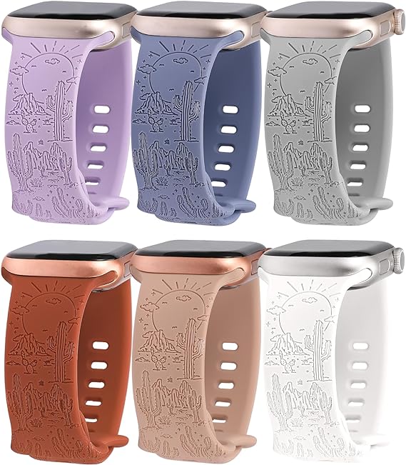 TOYOUTHS Compatible with Apple Watch Band Western Cowgirl Cowboy Cactus Cute Fancy Sport Strap for iWatch Ultra 1/2 (49mm), Series 9/8/7(41mm 45mm), Series SE/6/5/4(40mm 44mm), Series 3/2/1(38mm 42mm)