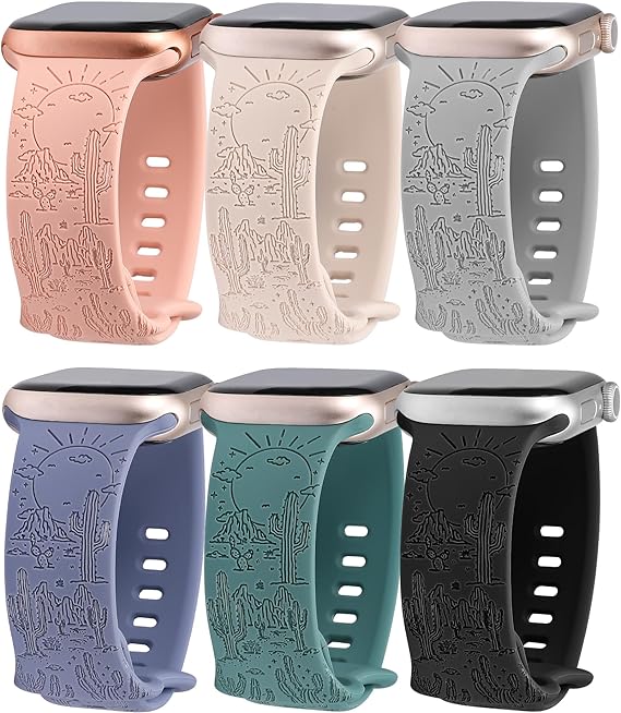 TOYOUTHS Compatible with Apple Watch Band Western Cowgirl Cowboy Cactus Cute Fancy Sport Strap for iWatch Ultra 1/2 (49mm), Series 9/8/7(41mm 45mm), Series SE/6/5/4(40mm 44mm), Series 3/2/1(38mm 42mm)