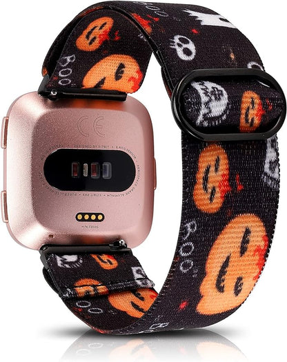 TOYOUTHS Compatible with Fitbit Versa/Versa 2 Bands for Women Men Adjustable Elastic Nylon Fabric Strap Replacement for Versa Lite Edition Stretchy Solo Loop Bracelet Wristband Accessories