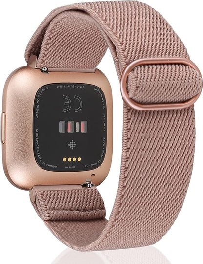 TOYOUTHS Compatible with Fitbit Versa/Versa 2 Bands for Women Men Adjustable Elastic Nylon Fabric Strap Replacement for Versa Lite Edition Stretchy Solo Loop Bracelet Wristband Accessories